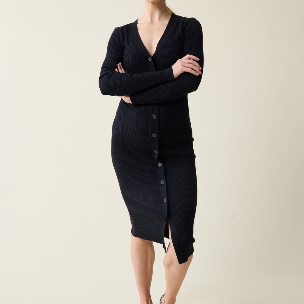 Isabel Maternity by Ingrid & Isabel Navy Ribbed Midi Dress